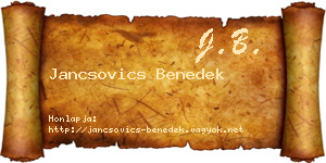 Jancsovics Benedek névjegykártya